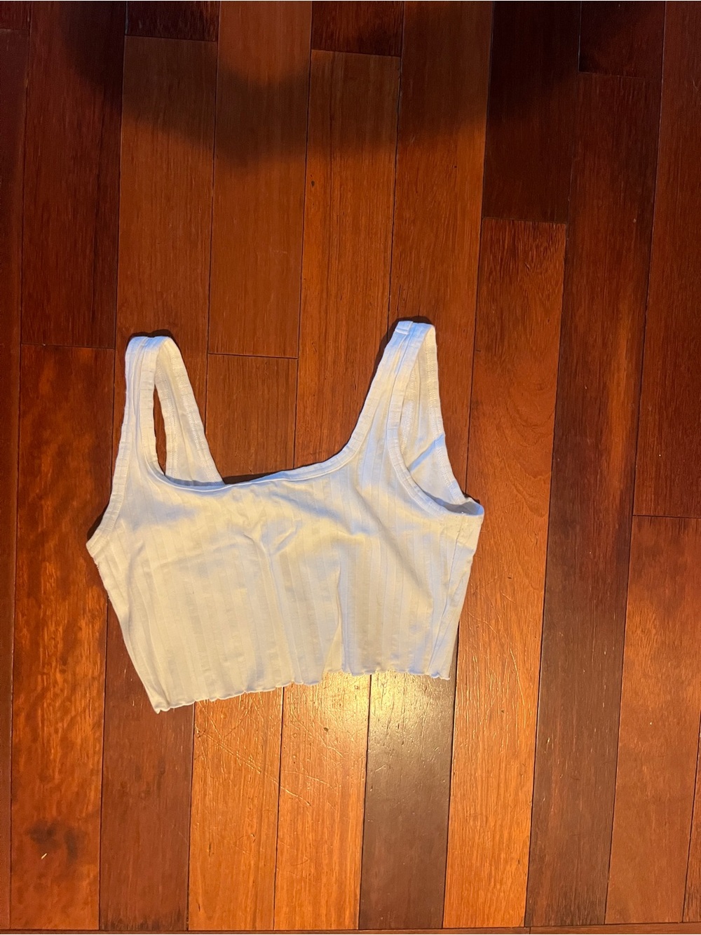 Offline White Ribbed Crop Tank Top